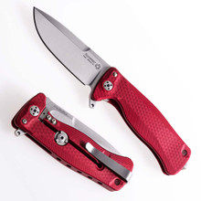 LionSteel SR-22 Folding Knife Satin Sleipner Stainless Steel/Red Aluminum LSSR22ARS
