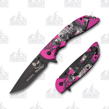 WarTech Clown Folding Knife 3.5in Drop Point Purple