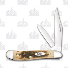 Case Amber Jigged Bone Peanut Folding Knife CA45
