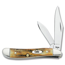 Case XX Knives Peanut Folding Knife 2.87in Plain Genuine India Stag CA48