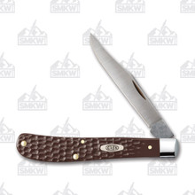 Case Brown Jigged Synthetic Slimline Trapper Folding Knife