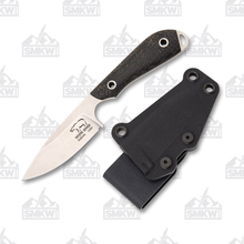 White River M1 Fixed Blade Caper Black Burlap Micarta 3in Plain Edge