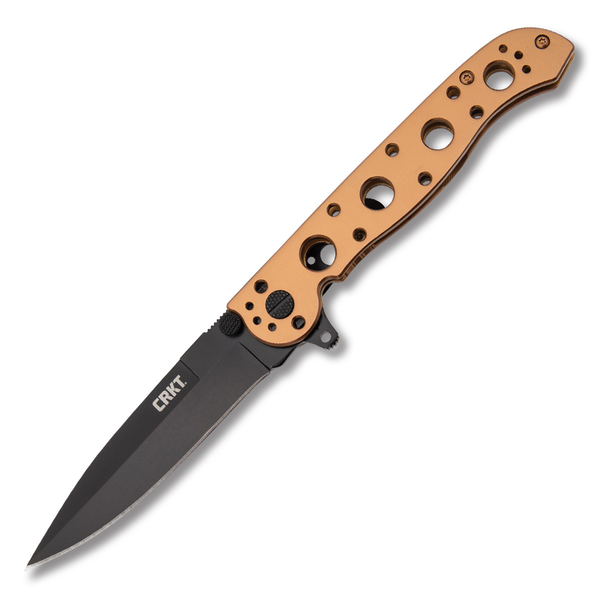 CRKT M16-03BK Bronze 3.55 Inch Plain Black Oxide Spear Point CRM1603BK