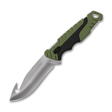 Buck 657 Large Pursuit Green 4.5in Satin Guthook Fixed Blade Knife