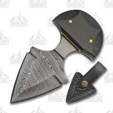 SZCO Supplies Black Widow Push Dagger Knife 4.5in Fixed Damascus Blade DM1248