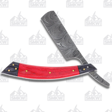 Marble's Damascus Razor Red and Black Pakkawood MR607 Marble's Damascus Razor Red and Black Pakkawood MR607