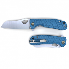 Honey Badger Small Wharncleaver Folding Knife Blue No Choil D2