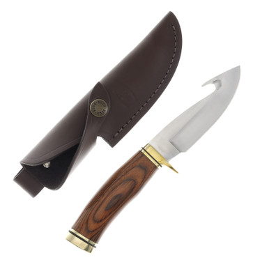 Buck 191 Zipper Heritage Walnut 4.25in Satin Guthook Fixed