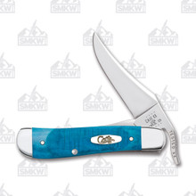 Case Caribbean Blue Sawcut Jigged Bone RussLock Folding Knife