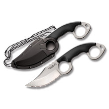 Cold Steel Double Agent II Fixed Knife 3in Serrated Satin Clip Point