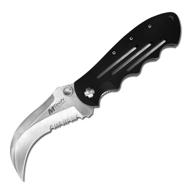 GOLD LINERLOCK FOLDING KNIFE 3 STAINLESS BLADE KARAMBIT FINGER