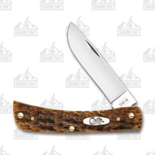 Case Amber Bone Carbon Steel Sod Buster Jr Folding Knife CA30092