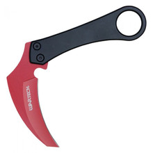 Wartech 3.5in Red Hawkbill Fixed Blade Black