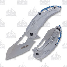 WarTech Assisted Tactical Folding Knife 3.25in Wharncliffe Blade Sliver WarTech Assisted Tactical Folding Knife 3.25in Wharncliffe Blade Sliver