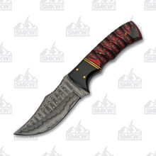 Rite Edge Buffalo Twisted Wood Damascus Fixed Blade DM1288