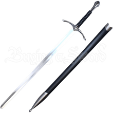 Neptune Knives 39in Medieval Sword Black Handle Plain Blade NTL878