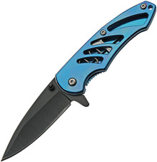 Blue Titanium 6" Linerlock Folding Knife 300523BL