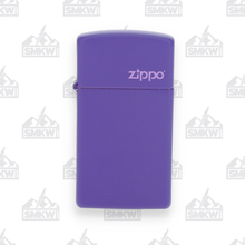 Zippo Purple Matte Logo Slim Lighter
