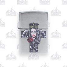 Zippo Lighter Fallen Angel Brushed Chrome ZP49262