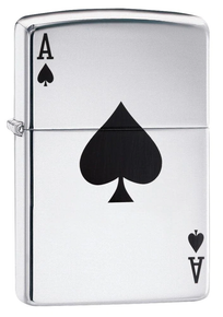 Zippo Lighter Lucky Ace Polished Chrome Finish ZP24011