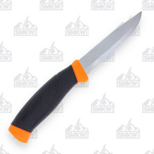 Morakniv Companion Fixed Blade Knife Orange and Black Partially Serrated