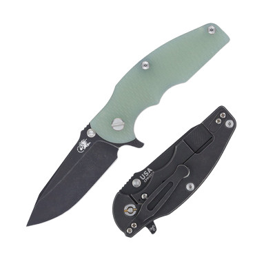 Hinderer Jurassic Translucent Green G-10 - Smoky Mountain Knife