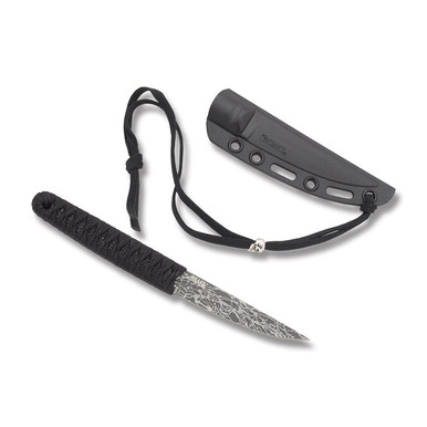 【obake】 CRKT Obake Fixed Blade Knife 3.55 Inch Plain Damascus Style Drop Point