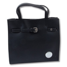 Leda's Fashions Black Textured Faux Leather Tote LPP8205BLK