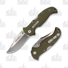 Cold Steel Bush Ranger Lite Lockback 3.5in Satin Clip Point OD Green