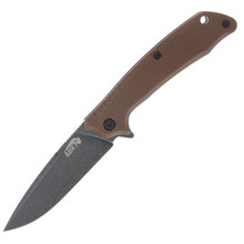 ABKT Desert Scavenger Folding Knife Tan G10 3.5in Black Drop Point Blade AB026T
