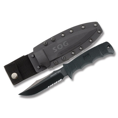 SOG Seal Pup Elite 4.85in Clip Point Partially Serrated Fixed 