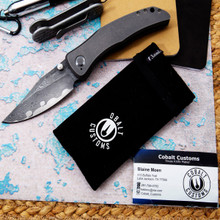 Cobalt Customs SNG Armored Core-Rain Damascus Folding 3.50In. Clip Point CUST213