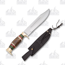 Rough Ryder Stag Bowie 10.5&quot; Mirror Polished Clip Point