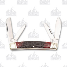 Rough Ryder Red Worm Groove Bone Congress Folding Knife