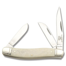 Rough Ryder Stockman Folding Knife White Smooth Bone RR003