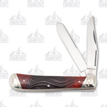 Rough Ryder Red Worm Groove Bone Trapper Folding Knife
