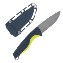 SOG Aegis FX Indigo - Yellow 3.7 Inch Plain Stonewash Drop Point SOG17410141