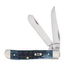 Case XX Mediterranean Blue Pocket Worn Peach Seed Mini Trapper Folding Knife CA51852