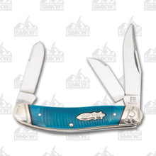 Rough Ryder Black & Blue Jigged Bone Sowbelly Folding Knife RR2116