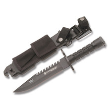 Smith & Wesson M9 Bayonet Fixed Blade Black 7.75in Plain Clip Point SW3B