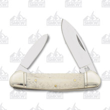 Rough Ryder White Smooth Bone Canoe Folding Knife