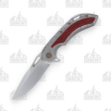 Olamic Wayfarer 247 Folding Knife T-1693 Frosty Titanium (Red Jigged Bone)