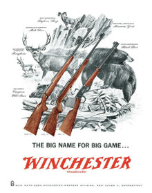 Winchester Big Game Advertisement Tin Sign