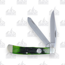 Bear & Son Hunter Green Stag Bone Large Trapper Folding Knife