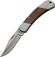Wood Lockback Folding Knife