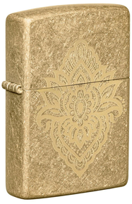 Zippo Henna Tattoo Tumbled Brass Lighter ZP49798