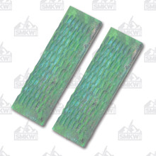 Green Jigged Bone Knife Handle Slab Pairs