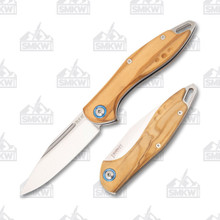 MKM Burnley Fara Folding Knife 2.99in Plain Clip Point Olive Wood