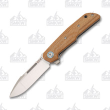 MKM Knives Terzuola Clap Folding Knife Natural Micarta 3in Drop Point MKLS01NC