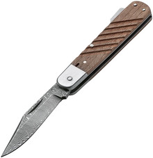 Boker 98 Pocketknife 3.31in Plain Textured Walnut Wood 80 Layer Damascus BK110715DAM